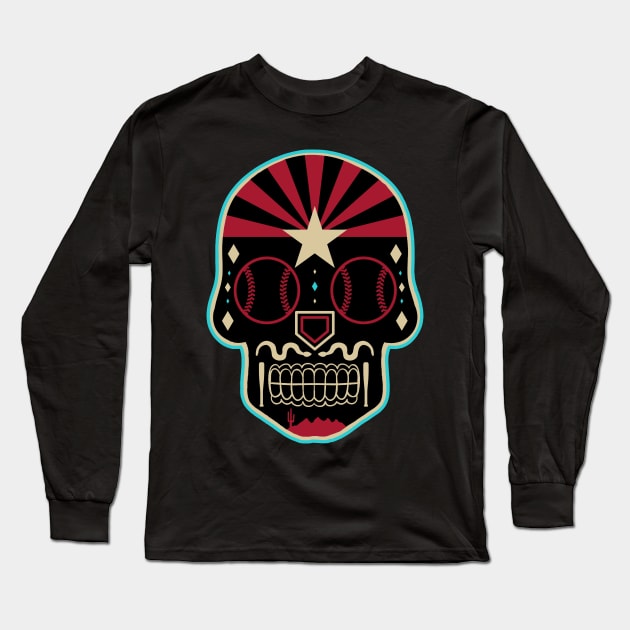 Arizona Sugar Skull Long Sleeve T-Shirt by StickyHenderson